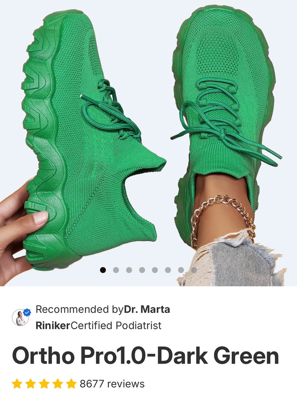 Ortho Pro1.0 Dark Green Women's Athletic Sneakers